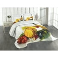 thumbnail image 3 of Ambesonne Wine Quilted Bedspread Set 3 Pcs, Red White Wine Mini Themed, King Size, Red Yellow Pale Green, 3 of 5