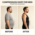thumbnail image 3 of Men's Compression Shirt Stretch Tank Top Undershirt Abdomen Workout Vest, Black, AK5315, 3 of 7