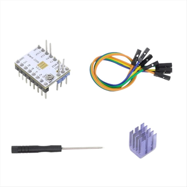 3D Printer Motherboard Silent Driver TMC2209 V3.0 Super Silent Stepper Motor Driver,1 * Driver 1 * Heat sink 1 * Screwdriver 1 * Ribbon cable