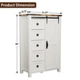 thumbnail image 3 of OKD Modern Farmhouse 5-Drawer Dresser with Barn Door, Adjustable Shelf Storage Cabinet for Bedroom Living Room, White, 3 of 7