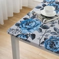 thumbnail image 5 of WYYP Blue Rose Pattern Square Tablecloth Waterproof Resistant Fabric 100% Polyester Fiber 40*40, 5 of 8