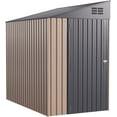 thumbnail image 7 of YODOLLA 4.2' x 7' Outdoor Metal Storage Side Shed with Lockable Door Metal Attached Lean-To Shed for Backyard, 7 of 7