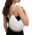 thumbnail image 3 of Bolso de mano con cadena de perlas | Bolso de hombro de ganchillo para mujer | Bolso cruzado versátil | Bolso de noche bohemio | Asa de cuero hecha a mano | Ligero para uso diario, 3 of 6
