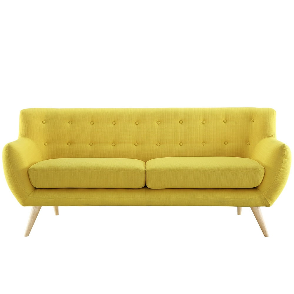 Modern Contemporary Sofa, Yellow Fabric