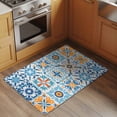 thumbnail image 2 of Bathroom Rugs 2x3 Ft, Blue Mediterranean Non Slip Area Rugs for Kitchen Bedroom Entryway, Vintage Moroccan Tiles Texture Washable Carpet Runner Rug Floor Mats for Bedroom Home Decor, 2 of 8