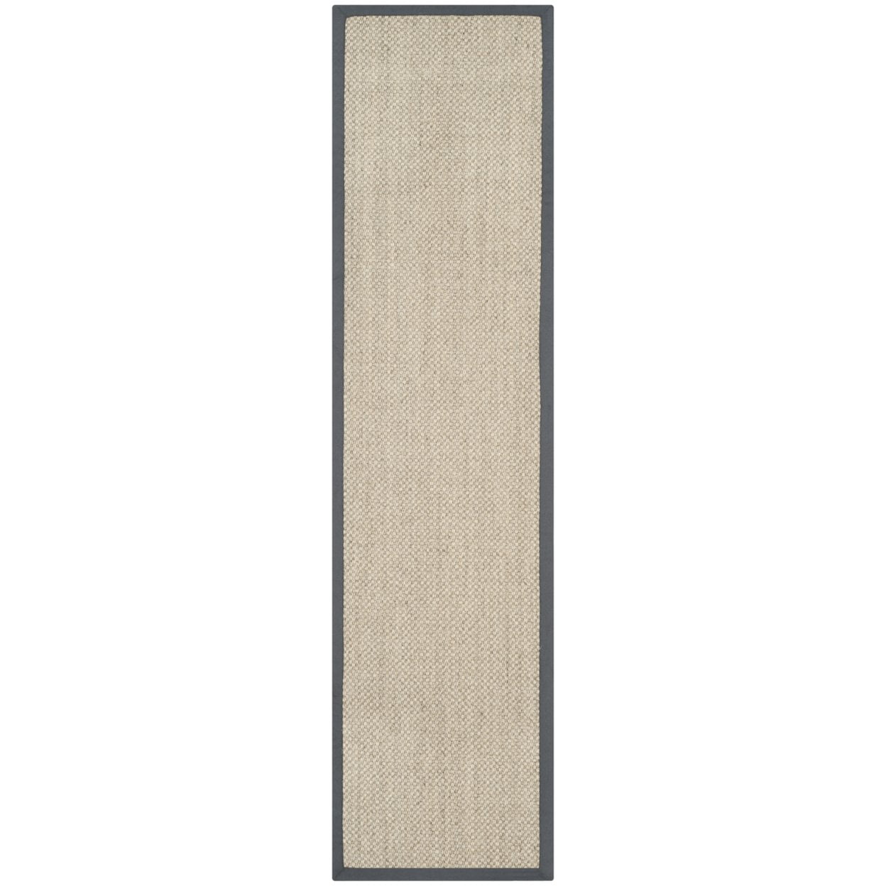 SAFAVIEH Natural Fiber Juniper Border Sisal Runner Rug, Marble/Grey, 2'6" x 6'