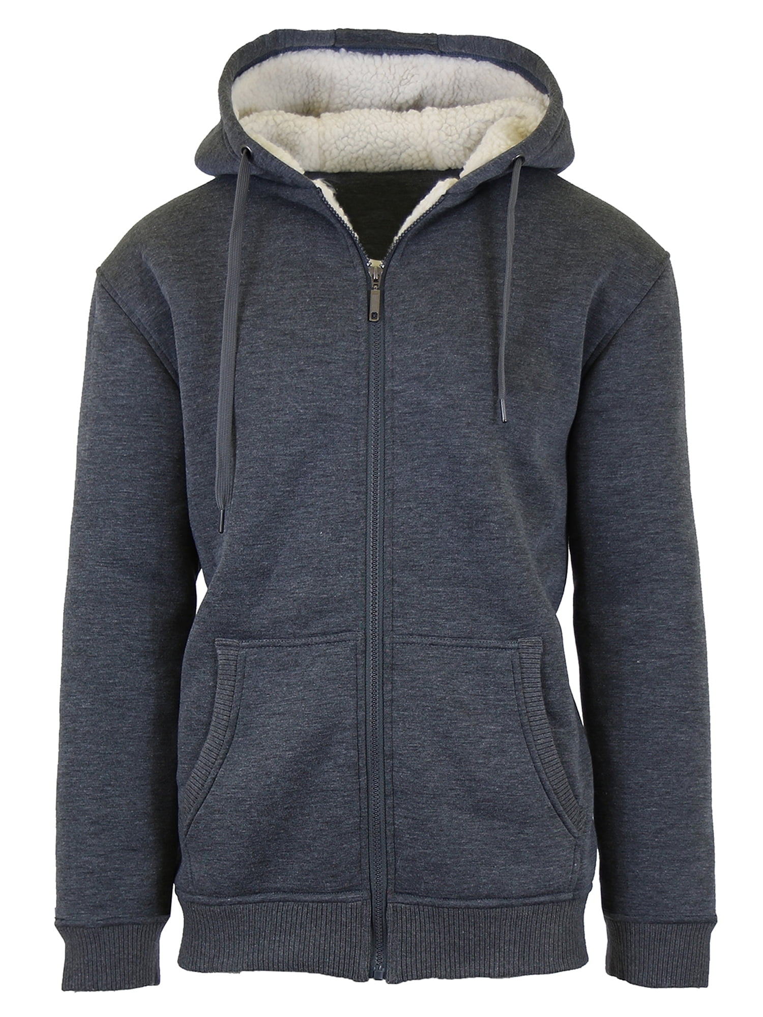 GBH Men's Heavyweight Sherpa Fleece-Lined Zip Hoodie - Walmart.com