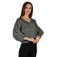 thumbnail image 2 of Bimba Balloon Sleeve Top Button-Down Shirt Summer Loose Fit Pleated Blouse For Women's, 2 of 7