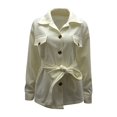thumbnail image 6 of Niaviben Pea Coat Women Lapel Coat Long Pea Coats for Women Woman Coat Winter Coat for Women Womens Coats Women Jacket White 2XL, 6 of 7