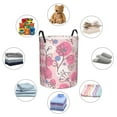 thumbnail image 6 of XMXT Collapsible Laundry Basket, Flowers Floral Pink Stamp Waterproof Laundry Hamper, 40L Pink, 6 of 8