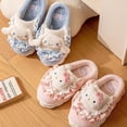 thumbnail image 4 of Sanrio-Zapatillas de casa de Hello Kitty para mujer, zapatos planos antideslizantes de felpa, dibujos animados, Kuromi Cinnamoroll Yk2, 4 of 4