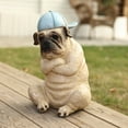 thumbnail image 2 of LuxenHome Baseball Fan Puppy Dog with Skateboard Sculpture Resin Statue, 2 of 8