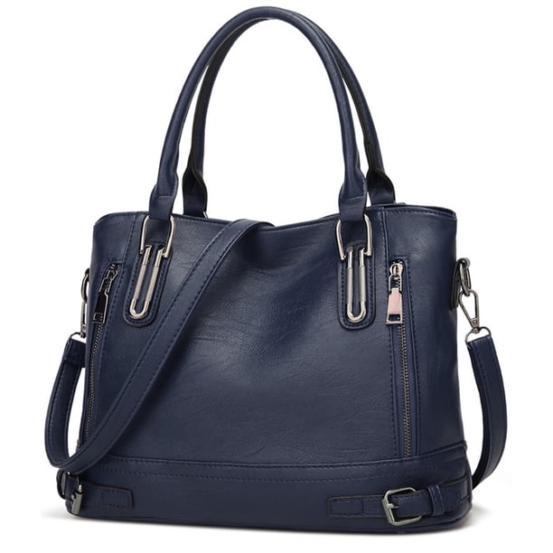 Bolso de mano de cuero para mujer, estilo vintage, suave, para el hombro