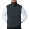 thumbnail image 3 of Satankud Mens Lightweight Softshell Vest Windproof Sleeveless Outerwear Zip Up Jacket Fleece Lined Waterproof Vest Outerwear for Running Hiking Travel Grey-L, 3 of 10