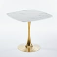 thumbnail image 5 of Euroco 31.5" Small Square Dinning Table for 2 ,Mid-Century Tulip Table with Metal Pedestal Base,Modern Leisure Table for Small Space Kitchen Dining Room,Golden, 5 of 7