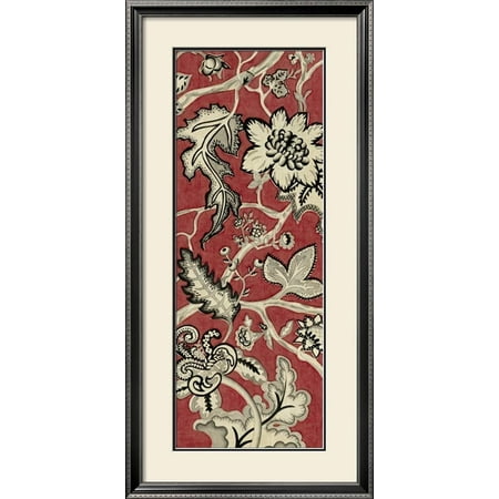Crimson Embroidery - Crimson Embroidery I Framed Art Print Wall Art By Chariklia Zarris - 19.5x39.5