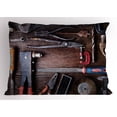 thumbnail image 1 of Industrial Pillow Sham Crafting Equipment with Obsolete Dusty Mechanic Tools Collection of a Carpenter, Decorative Standard Queen Size Printed Pillowcase, 30 X 20 Inches, Multicolor, by Ambesonne, 1 of 2