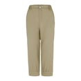thumbnail image 3 of Eashery Womens Capri Pants Casual Pants Adjustable Lounge Trousers Casual Solid Yoga Pants (Solid Color,Khaki,L), 3 of 5