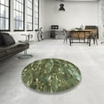 thumbnail image 3 of Ahgly Company Indoor Square Patterned Dark Forest Green Novelty Area Rugs, 6' Square, 3 of 6