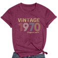 thumbnail image 4 of Trendfront Womens Vintage 1970 T Shirts Letter Graphic V Neck Casual Short Sleeve Loose Fit Tops Trendy Fashion Tee Pullover Daily Wear, 4 of 6