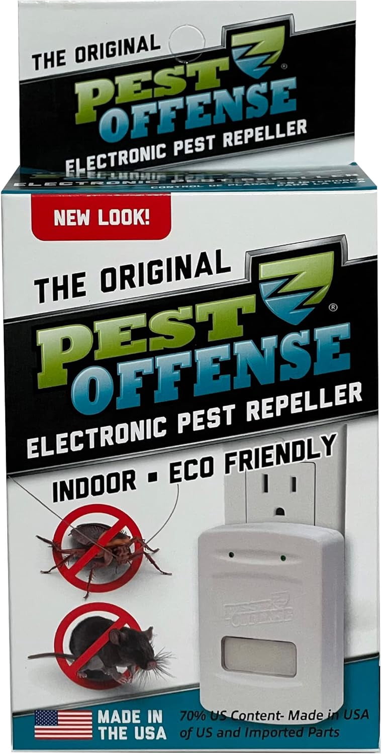 Next Gen PEST OFFENSE Electronic Pest Repeller For Indoor Pest Control (Effective For Roaches & Mice) - Perfect For Home, Office, Businesses & Warehouses Pack of 1