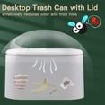 thumbnail image 2 of Mini Trash Can with Lid - Press-Type, Removable Inner Plastic, Small Garbage Can, Compact Covered Closable Trash Bin for Desk, Countertop, Office, Kids - Oval Rectangle (White), 2 of 3