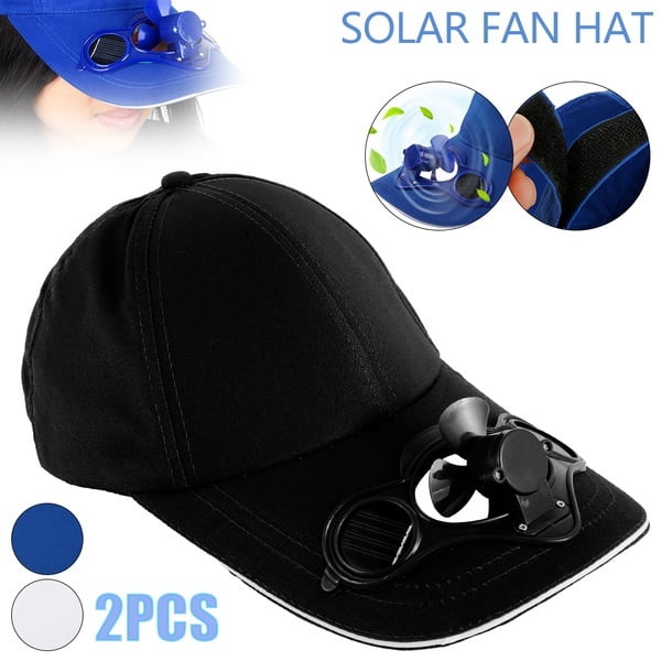 baseball cap with solar fan