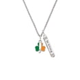 thumbnail image 2 of Delight Jewelry Silvertone Irish Flag Shamrock Silvertone Be Strong and Courageous Bar Charm Necklace, 23", 2 of 4