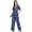 Blue, variant on Short Sleeve Full Leg Printed Rayon Jumpsuit - Women's Stylish Jumpsuit