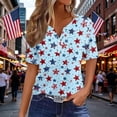 thumbnail image 3 of Womens 4th of July Shirt Patriotic Red White and Blue V Neck T Shirts Casual Summer Holiday Tops Fourth of July Outfit for Women, 3 of 6