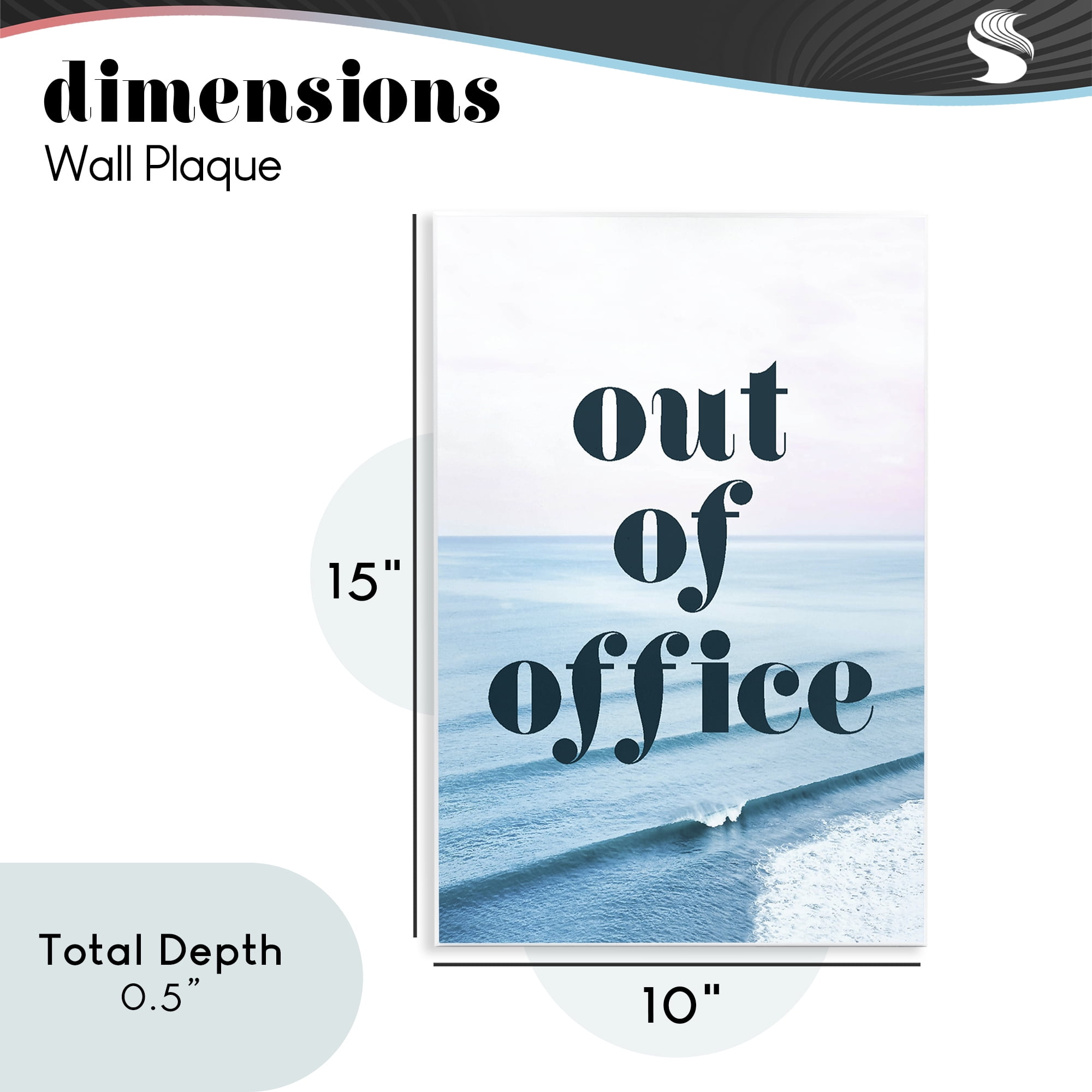 Out of Office Ocean Waves Wall Plaque Art, design by Lil' Rue