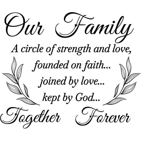 1 Sheet Our Family Quotes Wall Stickers Vinyl Wall Decor Stickers DIY Saying Wall Art Decal Sticker Home Decoration for Living Room Bedroom Bathroom Black(45x38cm) Black