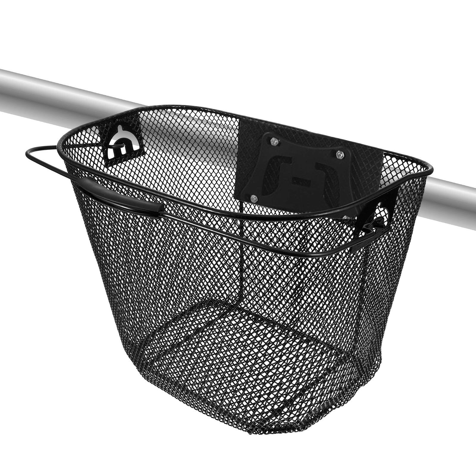 FOMIYES Back to School Front Basket Attachment for Bicycle Large Bike Basket Detachable Metal Black 1 Set