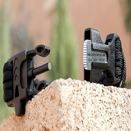 Best Black 550 Paracord Bracelet for Survival & Camping - Includes Built-In Emergency Whistle & Firestarter! & 100%