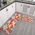 thumbnail image 2 of Pioneer Flower Floral Print Pattern Kitchen Rugs Sets Of 2, Anti Fatigue Non Slip Washable Floor Mats for Kitchen Sink Laundry, 17X30 Inch + 17X47 Inch, 2 of 6