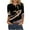 Black, variant on Womens Blouses Plus Size 3/4 Sleeves Casual Oversized Button Crewneck Tops Lightweight Outfits Sky Shirts L
