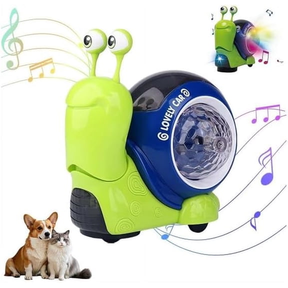Auto-Sensing Snail Crawling Toy-Snail Toys, Interactive Disco Snails Play Dancing Musical & Colorful LED Lights, Cute Electronic Animal Crawl Gifts for Holiday