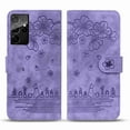 thumbnail image 5 of Decase for Samsung Galaxy S21 Ultra Case Shockproof PU Leather Retro Flower Embossed Wallet Flip Case Magnetic Stand with Card Slot Folio Cover,Purple, 5 of 5