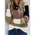 thumbnail image 4 of Asyoly Women Color Block Striped Sweater Long Sleeve Crewneck Knit Pullover Winter Casual Loose Jumper Soft Warm Tops, 4 of 6