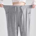 thumbnail image 4 of DeHolifer Women's Maternity Pants High Waisted Wide Leg Over Belly Casual Comfy Activewear Pregnancy Pants with Drawstrings Gray M, 4 of 5
