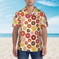 thumbnail image 2 of Pofeuu Donut Print Hawaiian Shirt for Men Sleeves Casual Button Down Summer Beach Dress Shirts T-Shirts,X-Large, 2 of 7