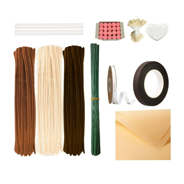 Kit de limpiapipas de chenilla, manualidades con limpiapipas para niños y adultos. Marrón