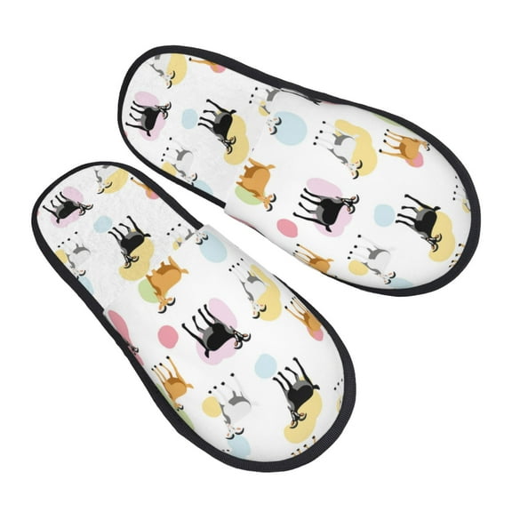 House Slippers for Women Men - Cartoon Cute Goat Colorful Lightweight House Shoes Fuzzy Slippers, Soft Slip-On Cozy House Slippers for Woman Indoor Outdoor