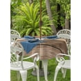 thumbnail image 3 of Outdoor Tablecloth with Umbrella Hole for Patio/Picnic/Party/Camping, Farmhouse Beige Brown Waterproof Table Cloth Round Cover Washable, Vintage Wooden Striped (Dia 54"), 3 of 8