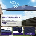 thumbnail image 5 of MONDAWE Rectangular Market Umbrella with Lights 10 x 6.5 FT Outdoor Solar LED Patio Umbrella Tilt and Crank Aluminum Commercial Table Umbrella for Pool Backyard Balcony, 5 of 7