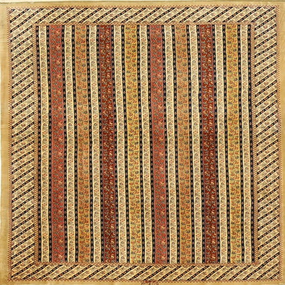 Ahgly Company Indoor Square Traditional Saddle Brown Area Rugs, 5' Square