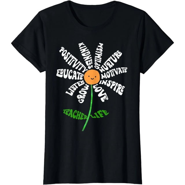 Playera para Maestra con Diseño de Flores Inspirador: Enseña, Ama, Inspira
