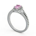 thumbnail image 2 of 0.86 Ct Oval Cut Pink Sapphire Genuine Diamond Wonderful Halo Ring for Engagement 14K White Gold Size 6.5, 2 of 7