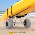 thumbnail image 3 of Bonnlo Kayak Beach Cart, Width Adjustable 6.3"-18.7" Universal Canoe Dolly Heavy Duty Kayak Trolley with 12" Balloon Beach Wheels, Kickstand, and Free Pump, Sturdy 330 Lb Weight Capacity, 3 of 8