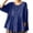 Blue, variant on Womens 3/4 Sleeve Cotton Blouses Crew Neck Button Down Shirts Solid Color Loose Fit Tunic Tops Fall Casual Comfy Clothes Green L